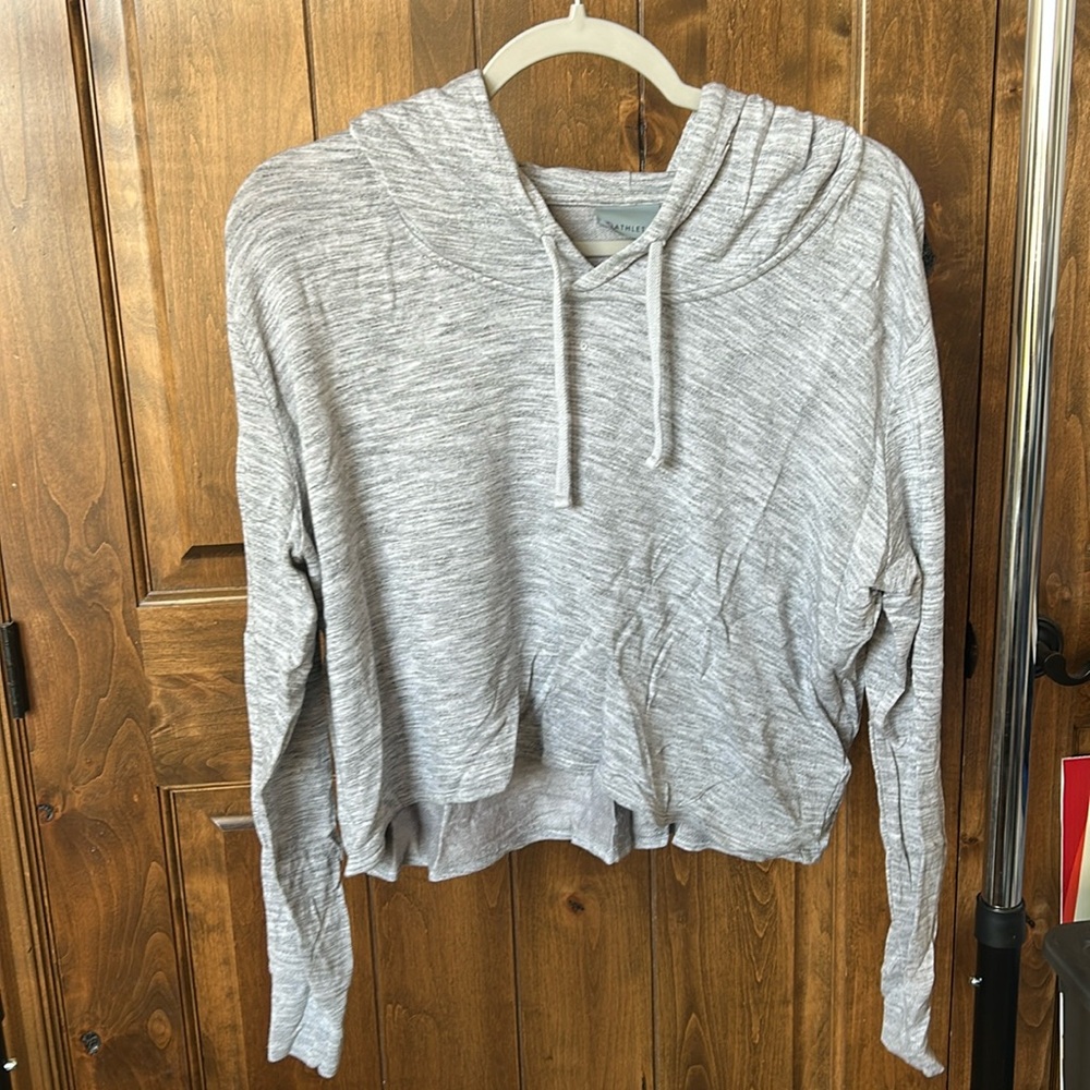 Athleta hooded sweater crop top (size S)